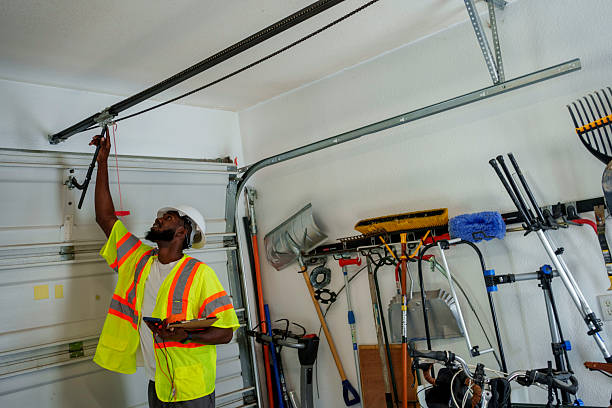Professional Garage Door Panel Replacement technician working in New London, WI